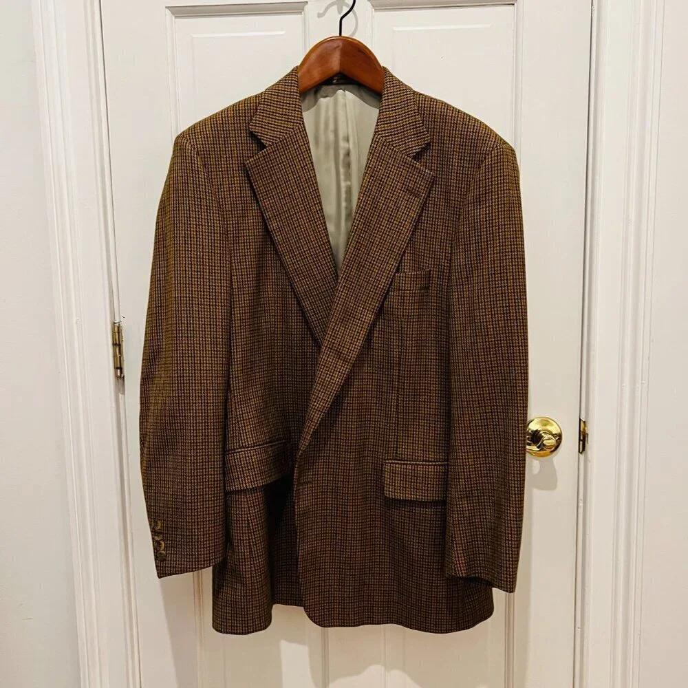 Paul Stuart Wool Sport Coat Blazer Jacket Size 46 Long